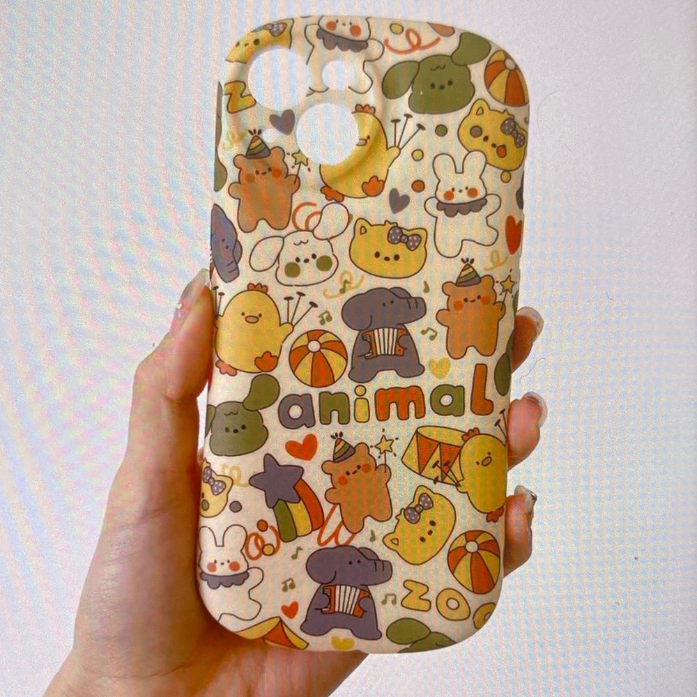 Cute Animal Pattern Phone Case - Multicolor